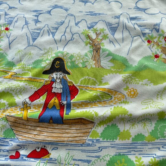 Vintage 70s McDonald's bedsheet, fitted flannel, twin size - Picture 3 of 6